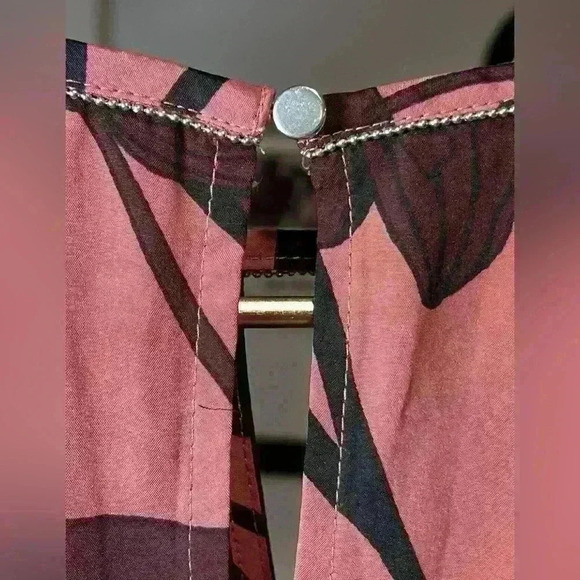 Abercrombie Fitch Long Sleeved Blouse Mauve Black Baby Doll Women Size XS Sweet! - Picture 6 of 8